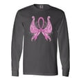 thumbnail image 1 of Inktastic Breast Cancer Awareness with Butterfly Ribbon Words Long Sleeve T-Shirt, 1 of 5