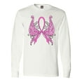 thumbnail image 1 of Inktastic Breast Cancer Awareness with Butterfly Ribbon Words Long Sleeve T-Shirt, 1 of 5