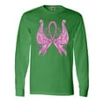 thumbnail image 1 of Inktastic Breast Cancer Awareness with Butterfly Ribbon Words Long Sleeve T-Shirt, 1 of 5