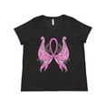 thumbnail image 1 of Inktastic Breast Cancer Awareness with Butterfly Ribbon Words Women's Plus Size T-Shirt, 1 of 5
