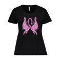 thumbnail image 1 of Inktastic Breast Cancer Awareness with Butterfly Ribbon Words Women's Plus Size T-Shirt, 1 of 5