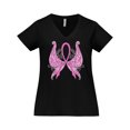 thumbnail image 1 of Inktastic Breast Cancer Awareness with Butterfly Ribbon Words Women's Plus Size V-Neck T-Shirt, 1 of 5