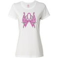 thumbnail image 1 of Inktastic Breast Cancer Awareness with Butterfly Ribbon Words Women's T-Shirt, 1 of 5