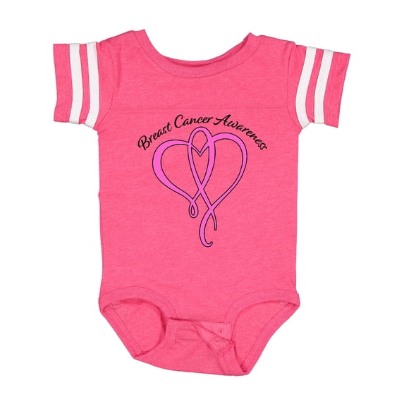 Inktastic Breast Cancer Awareness with Pink Ribbon Heart Boys or Girls Baby Bodysuit