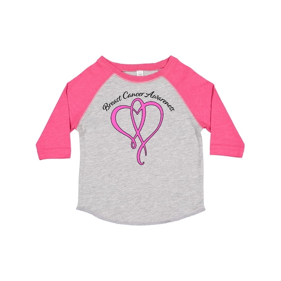 Inktastic Breast Cancer Awareness with Pink Ribbon Heart Boys or Girls Toddler T-Shirt