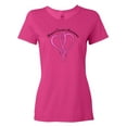 thumbnail image 1 of Inktastic Breast Cancer Awareness with Pink Ribbon Heart Women's T-Shirt, 1 of 5