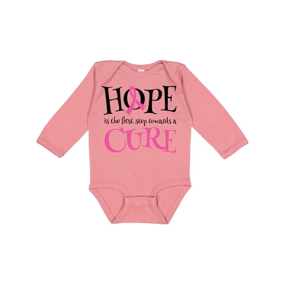 Inktastic Breast Cancer Hope Quote Girls Long Sleeve Baby Bodysuit