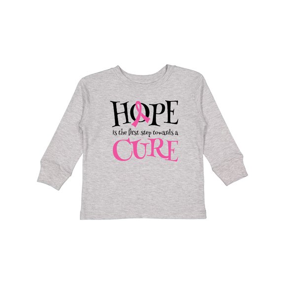 Inktastic Breast Cancer Hope Quote Girls Long Sleeve Toddler T-Shirt