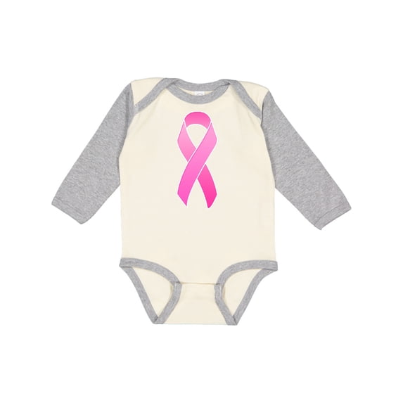 Inktastic Breast Cancer Pink Awareness Ribbon Boys or Girls Long Sleeve Baby Bodysuit