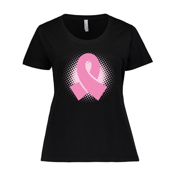 Inktastic Breast Cancer Pink Ribbon Awareness Month Women's Plus Size T-Shirt