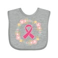 thumbnail image 1 of Inktastic Breast Cancer Pink Ribbon Awareness Wreath Girls Baby Bib, 1 of 4