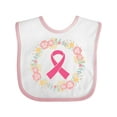 thumbnail image 1 of Inktastic Breast Cancer Pink Ribbon Awareness Wreath Girls Baby Bib, 1 of 4