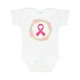 thumbnail image 1 of Inktastic Breast Cancer Pink Ribbon Awareness Wreath Girls Baby Bodysuit, 1 of 5