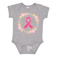 thumbnail image 1 of Inktastic Breast Cancer Pink Ribbon Awareness Wreath Girls Baby Bodysuit, 1 of 5
