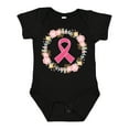 thumbnail image 1 of Inktastic Breast Cancer Pink Ribbon Awareness Wreath Girls Baby Bodysuit, 1 of 5