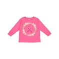 thumbnail image 1 of Inktastic Breast Cancer Pink Ribbon Awareness Wreath Girls Long Sleeve Toddler T-Shirt, 1 of 5