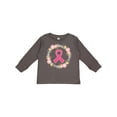 thumbnail image 1 of Inktastic Breast Cancer Pink Ribbon Awareness Wreath Girls Long Sleeve Toddler T-Shirt, 1 of 5