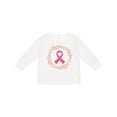 thumbnail image 1 of Inktastic Breast Cancer Pink Ribbon Awareness Wreath Girls Long Sleeve Toddler T-Shirt, 1 of 5