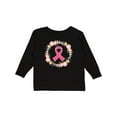 thumbnail image 1 of Inktastic Breast Cancer Pink Ribbon Awareness Wreath Girls Long Sleeve Toddler T-Shirt, 1 of 5