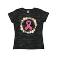 thumbnail image 1 of Inktastic Breast Cancer Pink Ribbon Awareness Wreath Women's T-Shirt, 1 of 5
