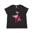 thumbnail image 1 of Inktastic Breast Cancer Pink Ribbon Flamingo Women's Plus Size T-Shirt, 1 of 5