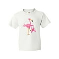 thumbnail image 1 of Inktastic Breast Cancer Pink Ribbon Flamingo Youth T-Shirt, 1 of 5