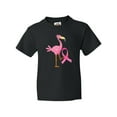 thumbnail image 1 of Inktastic Breast Cancer Pink Ribbon Flamingo Youth T-Shirt, 1 of 5