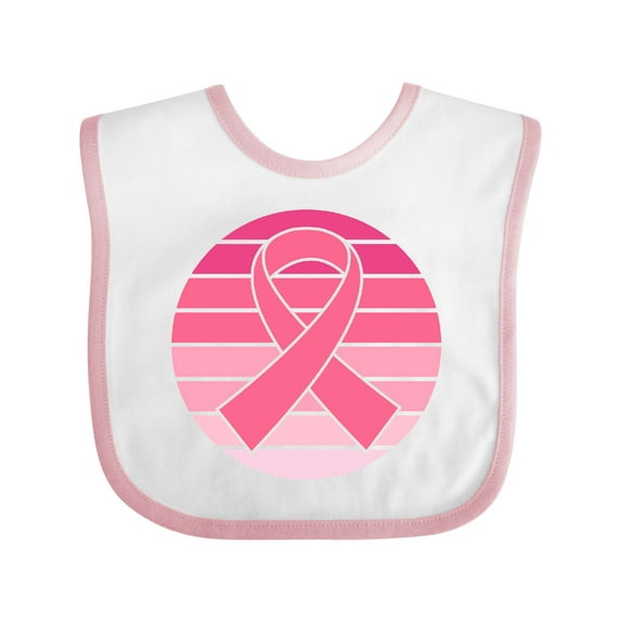 Inktastic Breast Cancer Pink Ribbon Retro Girls Baby Bib