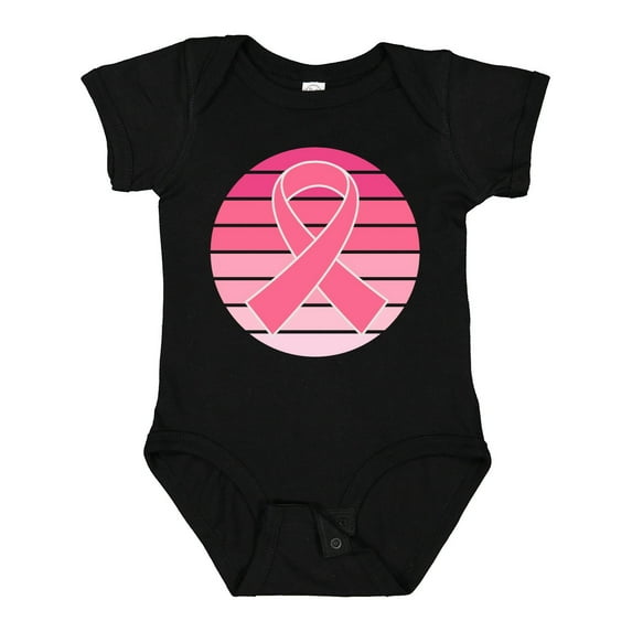 Inktastic Breast Cancer Pink Ribbon Retro Girls Baby Bodysuit