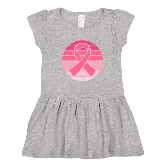 Inktastic Breast Cancer Pink Ribbon Retro Girls Toddler Dress