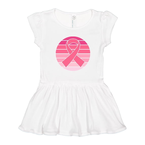 Inktastic Breast Cancer Pink Ribbon Retro Girls Toddler Dress