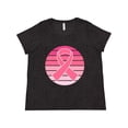 thumbnail image 1 of Inktastic Breast Cancer Pink Ribbon Retro Women's Plus Size T-Shirt, 1 of 5