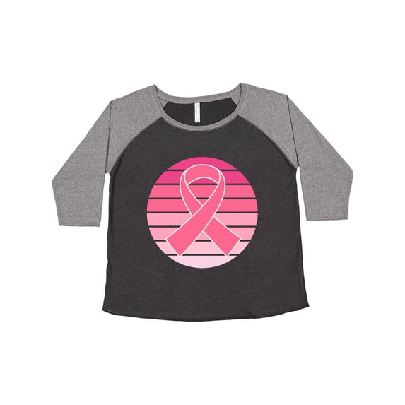 Inktastic Breast Cancer Pink Ribbon Retro Women's Plus Size T-Shirt