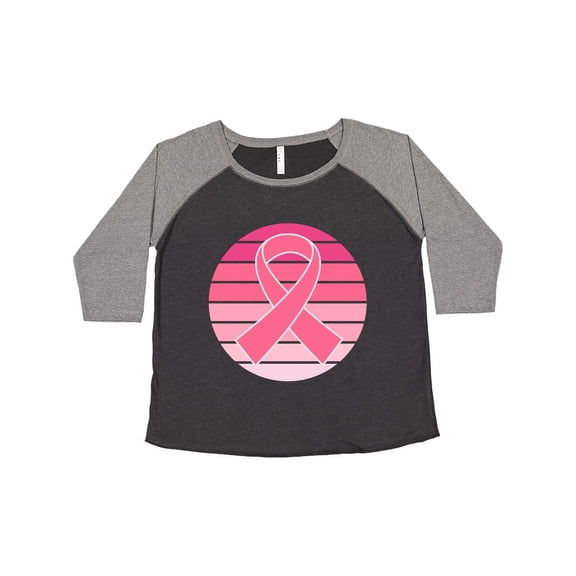 Inktastic Breast Cancer Pink Ribbon Retro Women's Plus Size T-Shirt