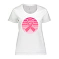 thumbnail image 1 of Inktastic Breast Cancer Pink Ribbon Retro Women's Plus Size T-Shirt, 1 of 5