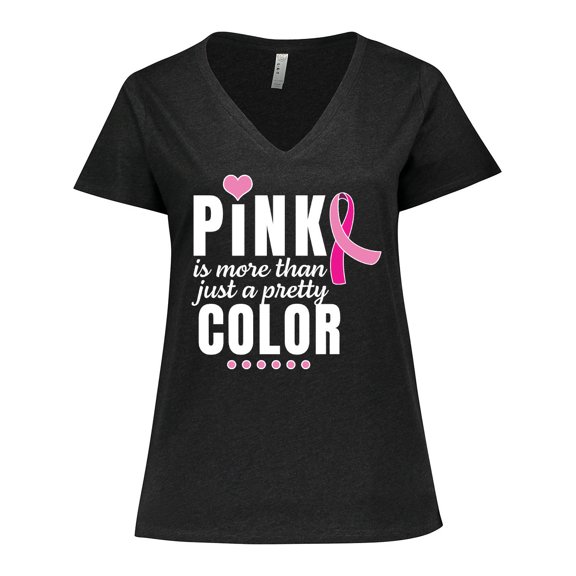 Inktastic Breast Cancer Pink is More Than Just a Pretty Color Women's Plus Size V-Neck T-Shirt