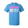 thumbnail image 1 of Inktastic Breast Cancer Survivor 10 Years and Running with Pink Ribbon T-Shirt, 1 of 5