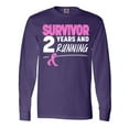 thumbnail image 1 of Inktastic Breast Cancer Survivor 2 Years and Running with Pink Ribbon Long Sleeve T-Shirt, 1 of 5