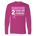 thumbnail image 1 of Inktastic Breast Cancer Survivor 2 Years and Running with Pink Ribbon Long Sleeve T-Shirt, 1 of 5