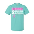 thumbnail image 1 of Inktastic Breast Cancer Survivor 2 Years and Running with Pink Ribbon T-Shirt, 1 of 5