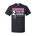 thumbnail image 1 of Inktastic Breast Cancer Survivor 2 Years and Running with Pink Ribbon T-Shirt, 1 of 5