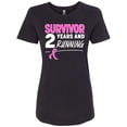 thumbnail image 1 of Inktastic Breast Cancer Survivor 2 Years and Running with Pink Ribbon Women's T-Shirt, 1 of 5
