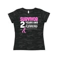 thumbnail image 1 of Inktastic Breast Cancer Survivor 2 Years and Running with Pink Ribbon Women's T-Shirt, 1 of 5