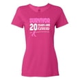 thumbnail image 1 of Inktastic Breast Cancer Survivor 20 Years and Running with Pink Ribbon Women's T-Shirt, 1 of 5