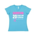 thumbnail image 1 of Inktastic Breast Cancer Survivor 20 Years and Running with Pink Ribbon Women's V-Neck T-Shirt, 1 of 5