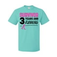 thumbnail image 1 of Inktastic Breast Cancer Survivor 3 Years and Running with Pink Ribbon T-Shirt, 1 of 5