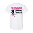 thumbnail image 1 of Inktastic Breast Cancer Survivor 3 Years and Running with Pink Ribbon T-Shirt, 1 of 5