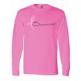 thumbnail image 1 of Inktastic Breast Cancer Survivor Pink Ribbon Long Sleeve T-Shirt, 1 of 5