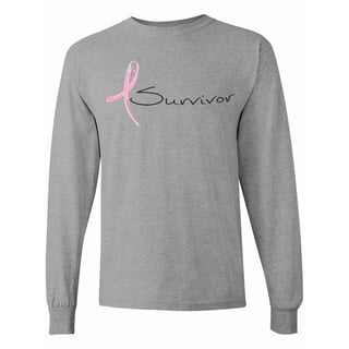 Inktastic Breast Cancer Survivor Pink Ribbon Long Sleeve T-Shirt