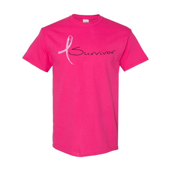 Inktastic Breast Cancer Survivor Pink Ribbon T-Shirt